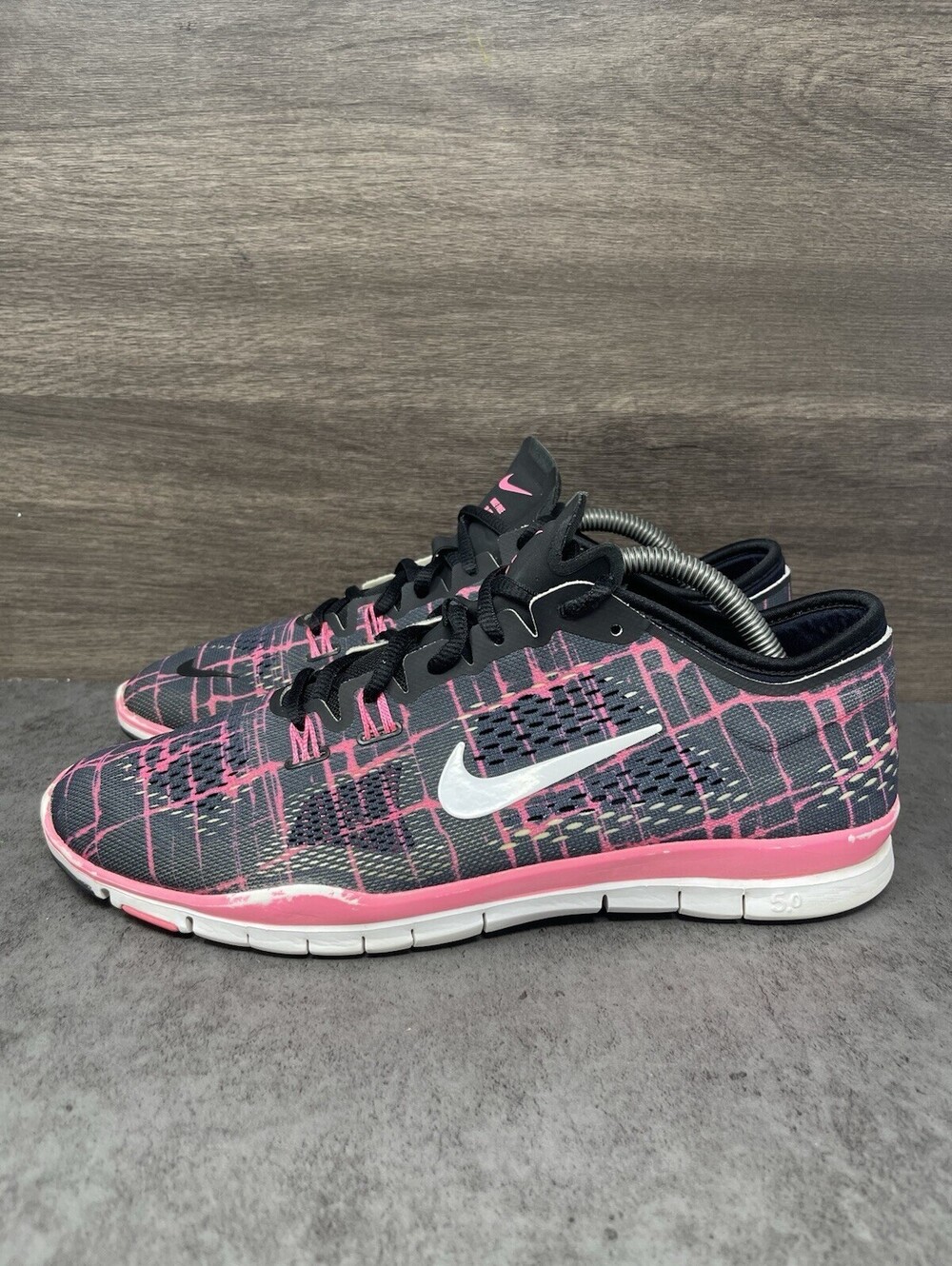 Nike Free 5.0 TR Fit 4 Print Womens Size 10 Black Pink Training Shoes 629832-003